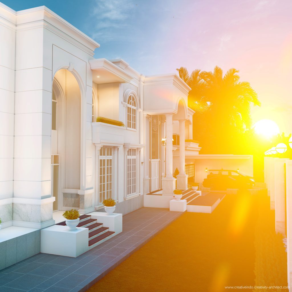 Jasa desain gambar arsitek rumah mewah modern klasik dari Creative Indo Arsitek.