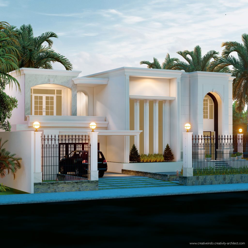 Jasa desain gambar arsitek rumah mewah modern klasik dari Creative Indo Arsitek.
