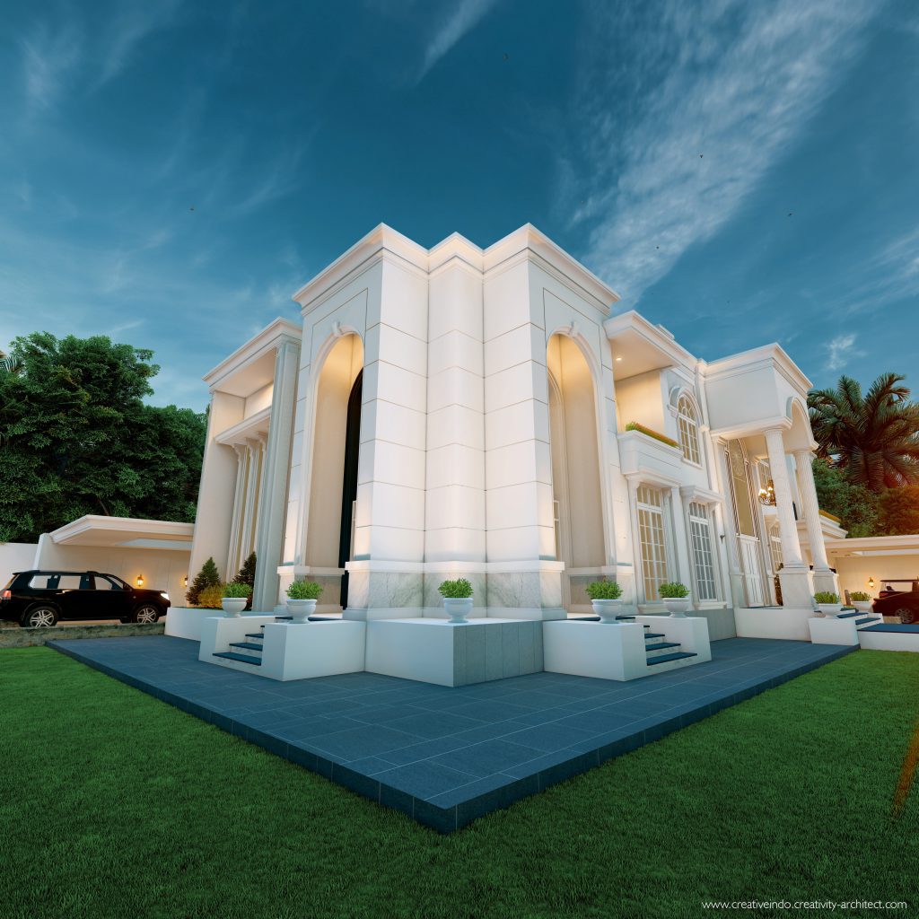 Jasa desain gambar arsitek rumah mewah modern klasik dari Creative Indo Arsitek.