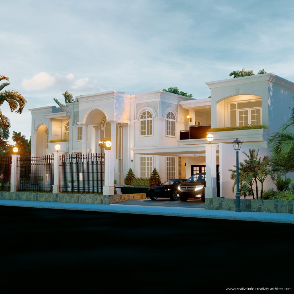 Jasa desain gambar arsitek rumah mewah modern klasik dari Creative Indo Arsitek.