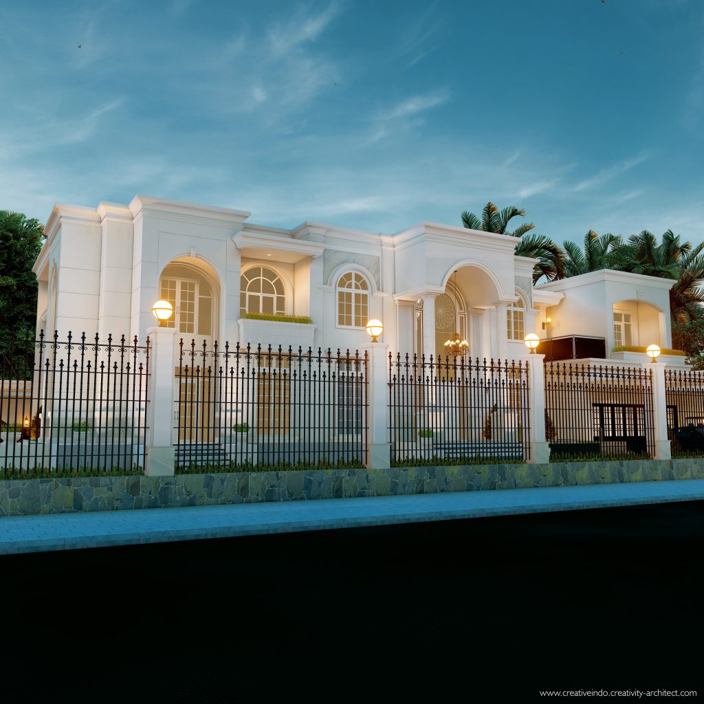Jasa desain gambar arsitek rumah mewah modern klasik dari Creative Indo Arsitek.