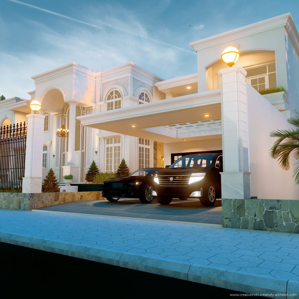 Jasa desain gambar arsitek rumah mewah modern klasik dari Creative Indo Arsitek.