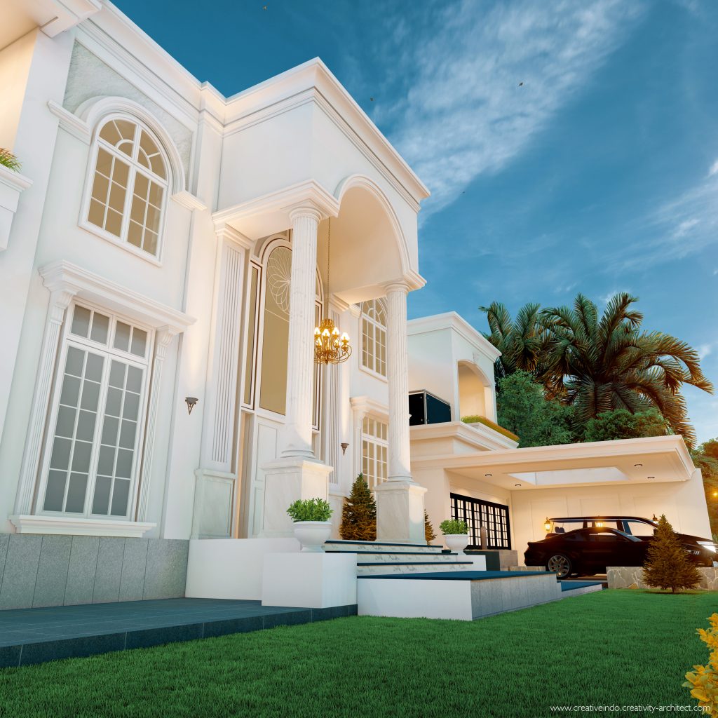 Jasa desain gambar arsitek rumah mewah modern klasik dari Creative Indo Arsitek.