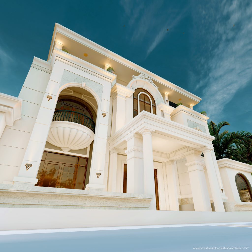 Jasa desain gambar arsitek rumah mewah modern klasik dari Creative Indo Arsitek.