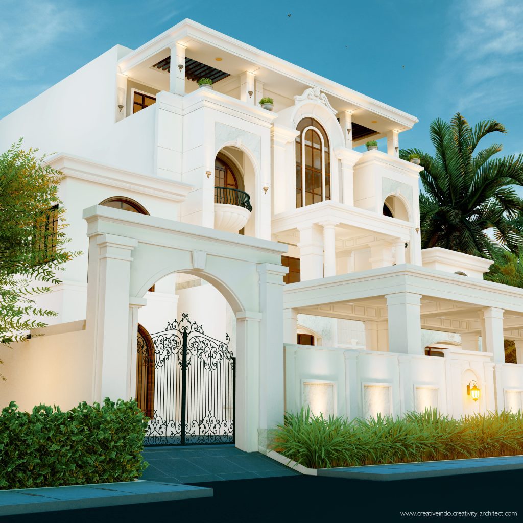 Jasa desain gambar arsitek rumah mewah modern klasik dari Creative Indo Arsitek.