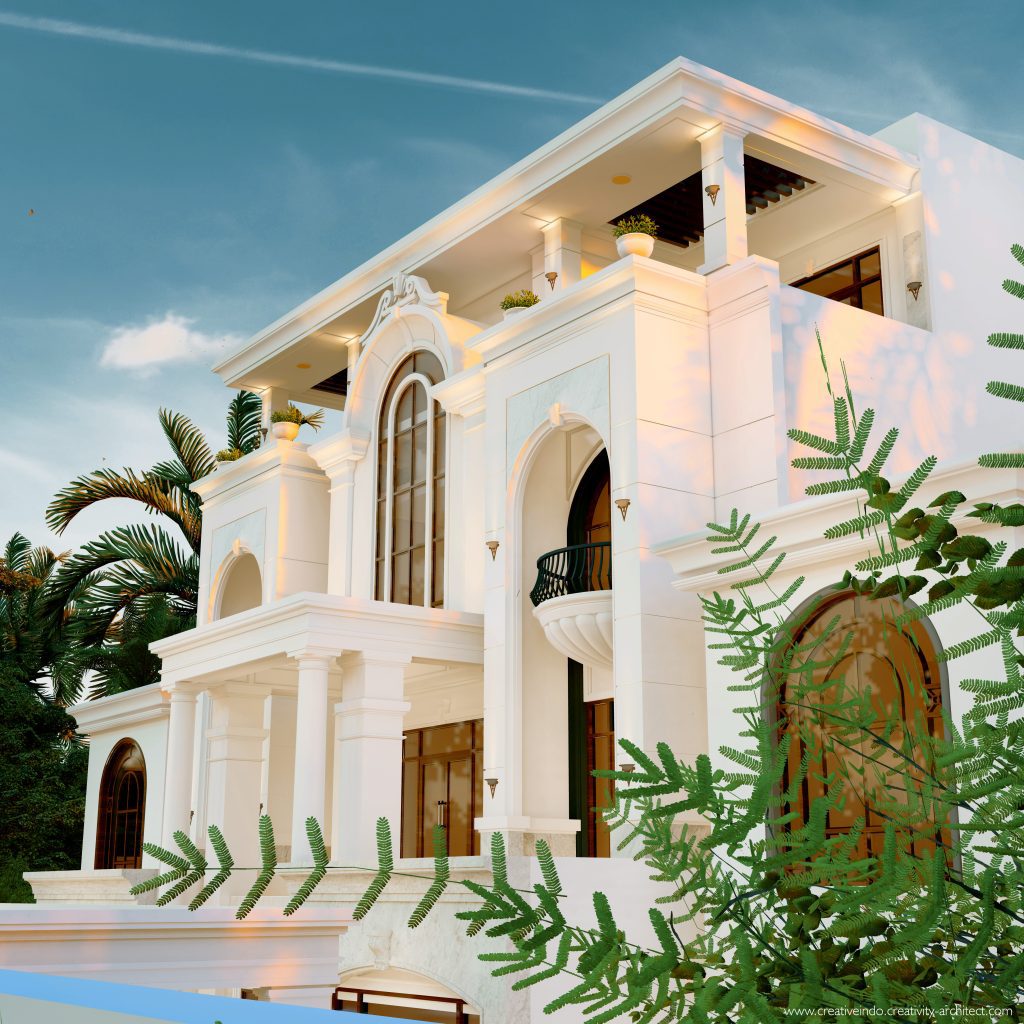 Jasa desain gambar arsitek rumah mewah modern klasik dari Creative Indo Arsitek.