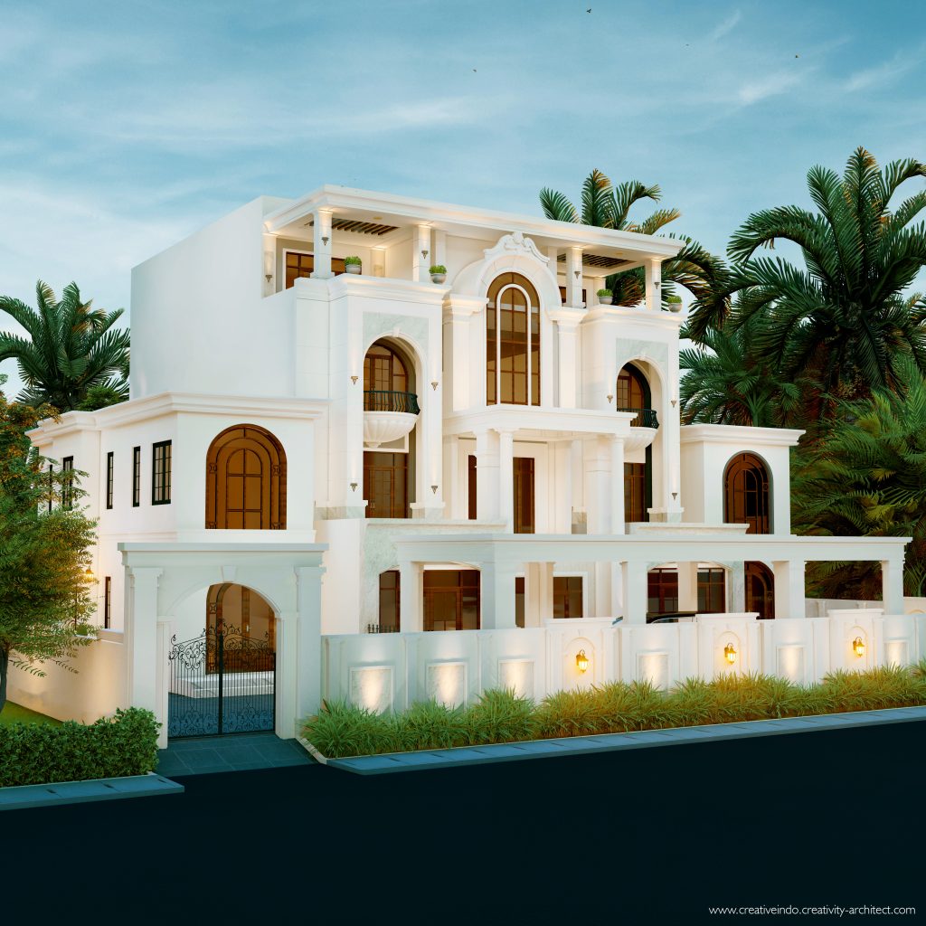 Jasa desain gambar arsitek rumah mewah modern klasik dari Creative Indo Arsitek.