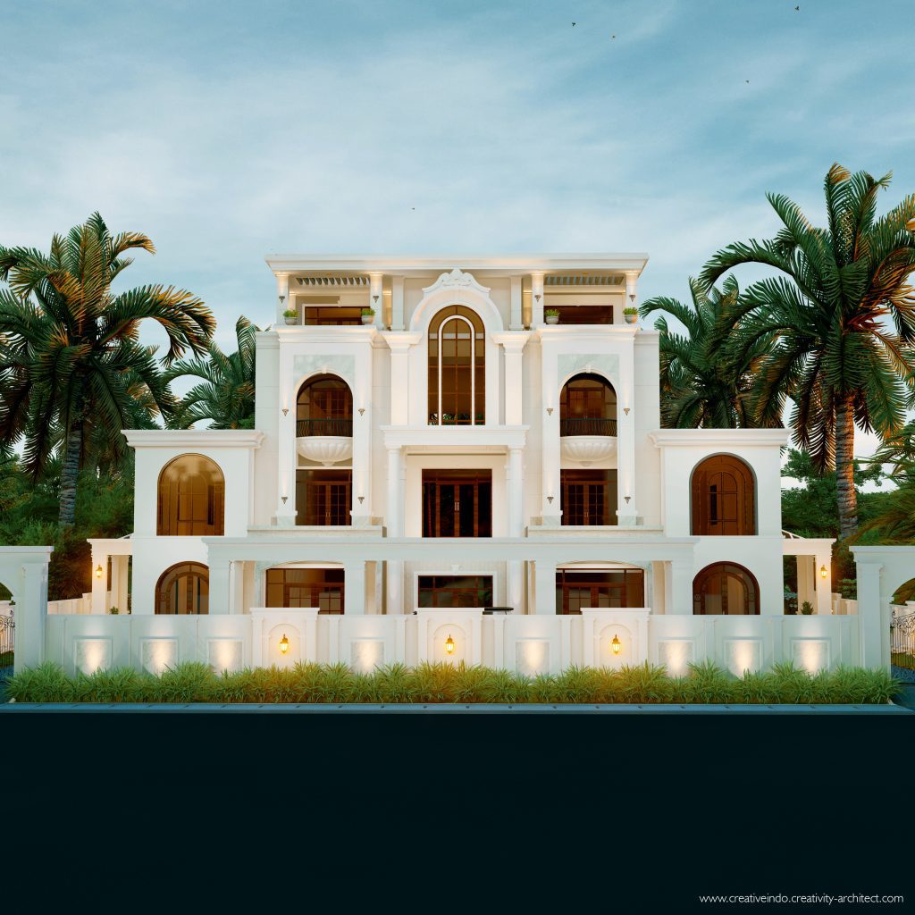 Jasa desain gambar arsitek rumah mewah modern klasik dari Creative Indo Arsitek.