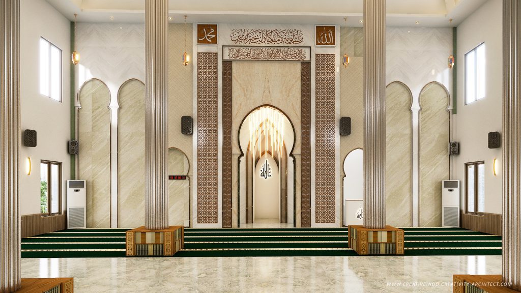 Desain Mihrab / Pengimaman Masjid Modern oleh Mr. Umar dari Jasa Arsitek Profesional Creative Indo.