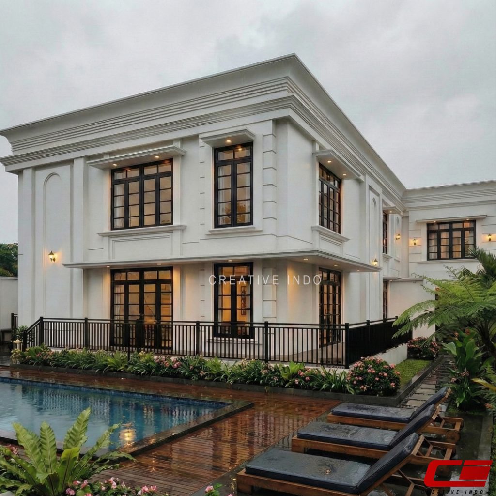Desain Rumah Klasik Modern 2 Lantai 0012 oleh CV Creative Indo Arsitek