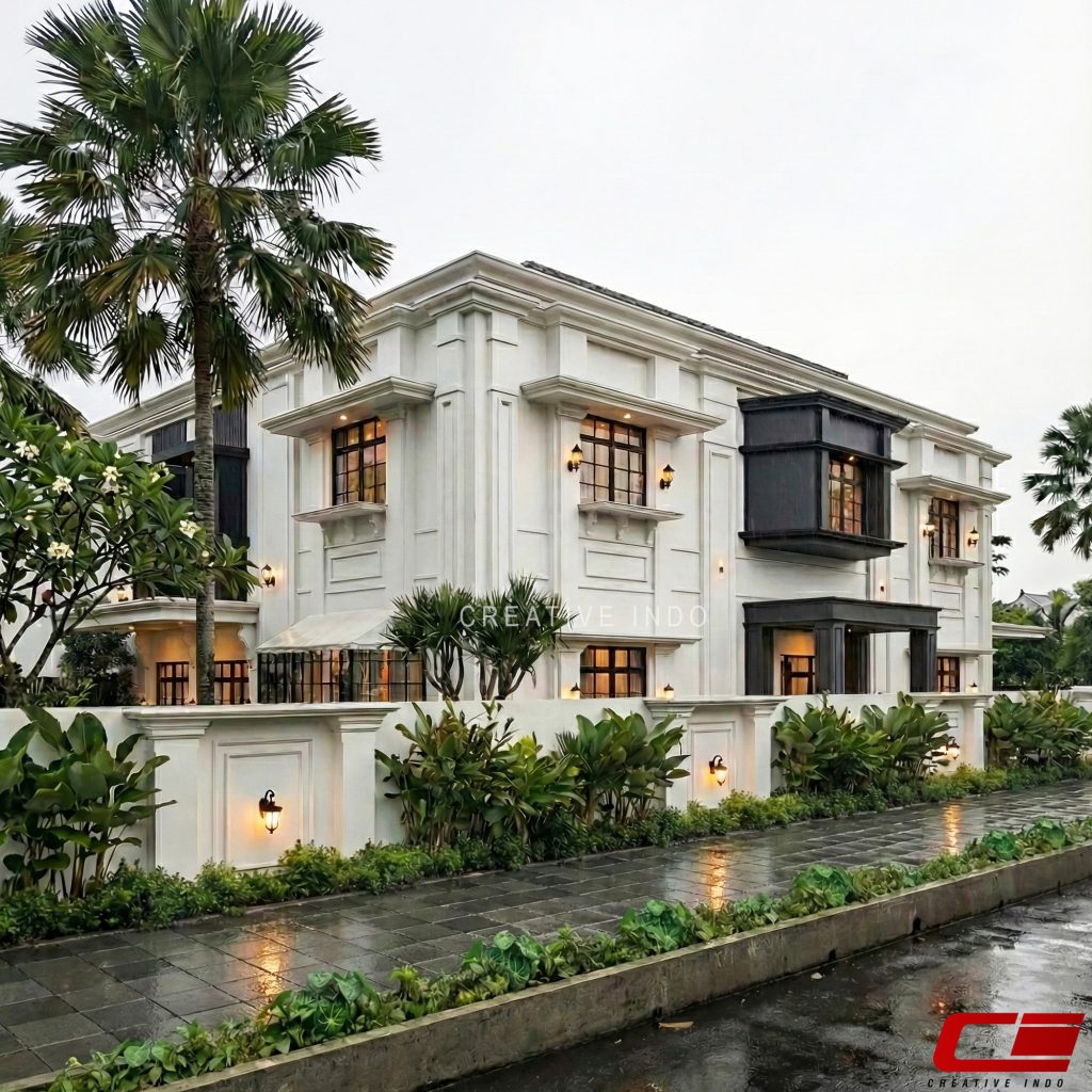 Desain Rumah Klasik Modern 2 Lantai 0014 oleh CV Creative Indo Arsitek