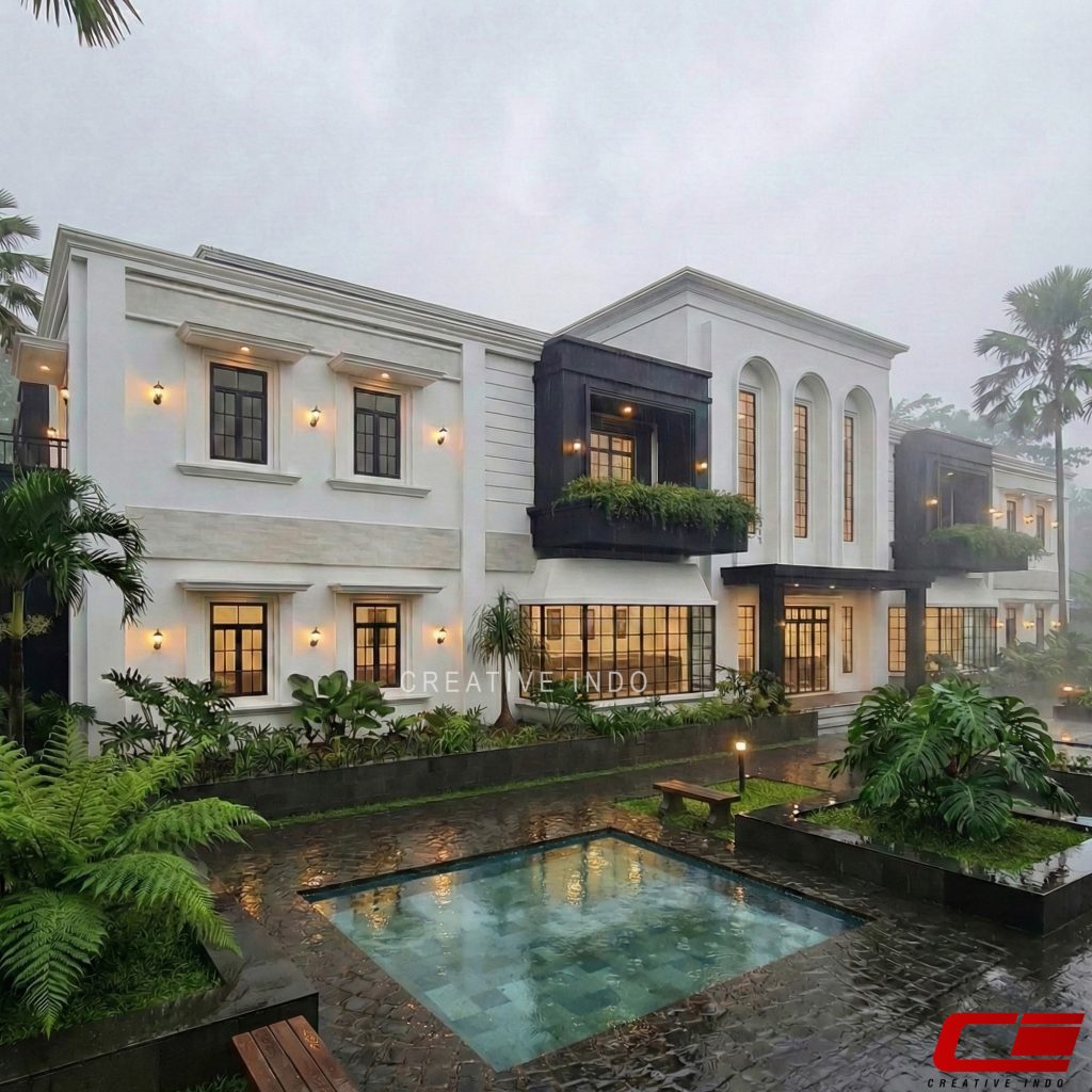 Desain Rumah Klasik Modern 2 Lantai 0019 oleh CV Creative Indo Arsitek