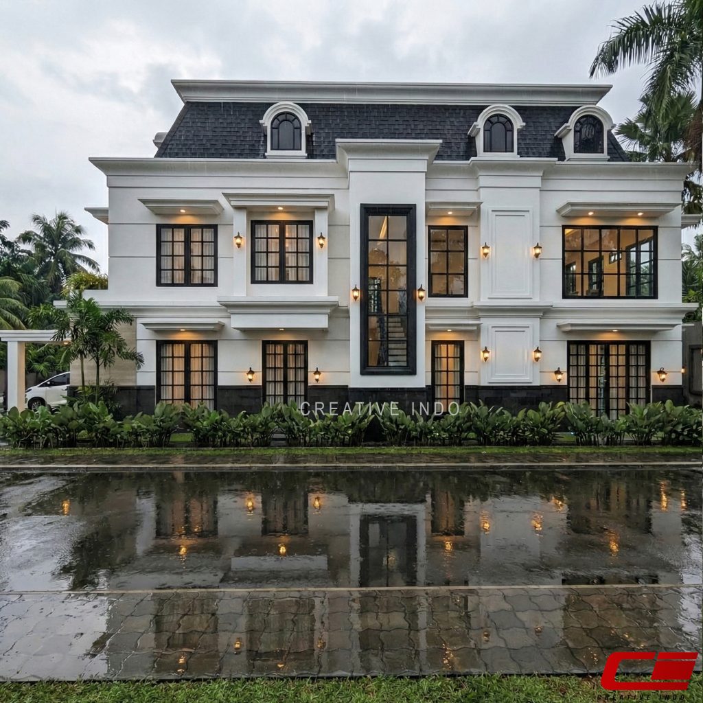 Desain Rumah Klasik Modern 2 Lantai 0002 oleh CV Creative Indo Arsitek