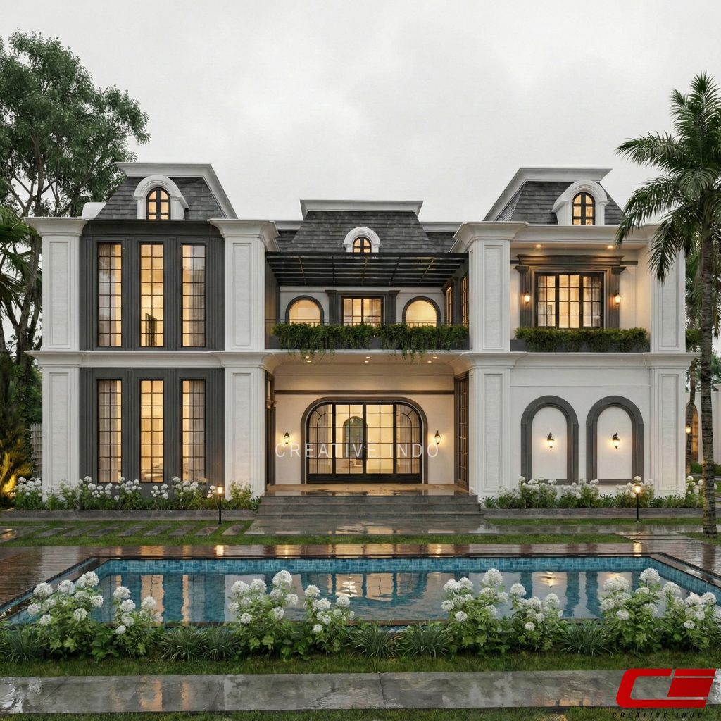 Desain Rumah Klasik Modern 2 Lantai 0024 oleh CV Creative Indo Arsitek