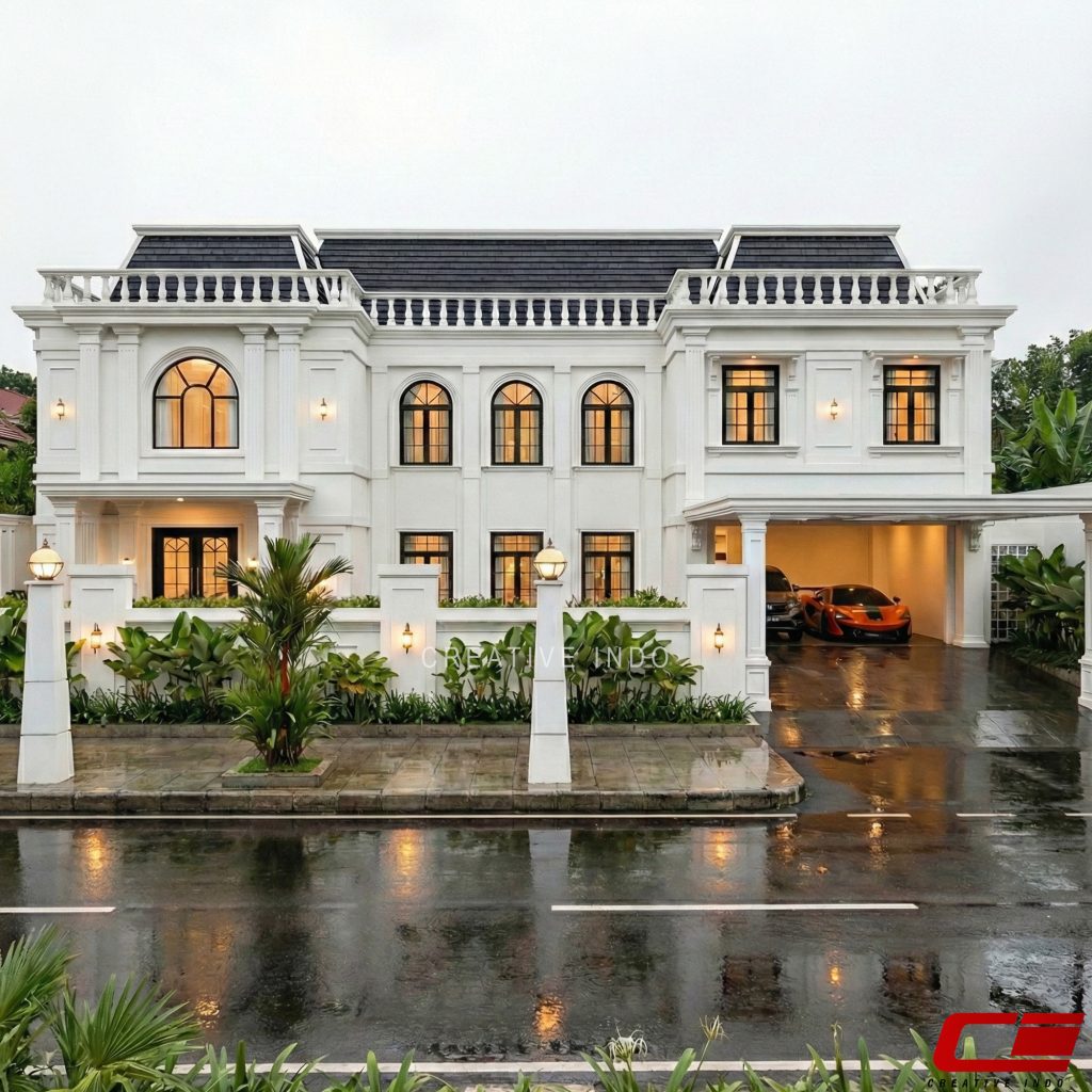 Desain Rumah Klasik Modern 2 Lantai 0025 oleh CV Creative Indo Arsitek