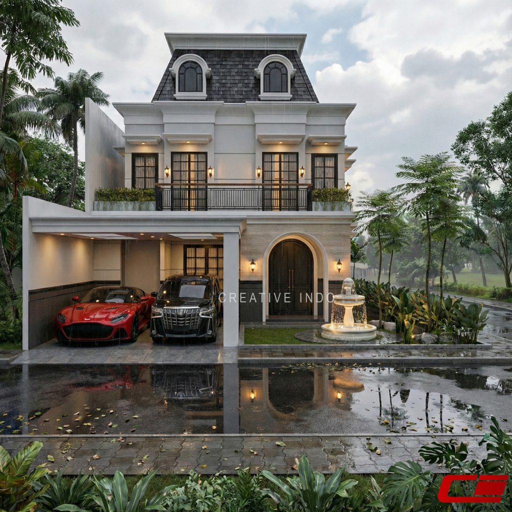 Desain Rumah Klasik Modern 2 Lantai 0003 oleh CV Creative Indo Arsitek