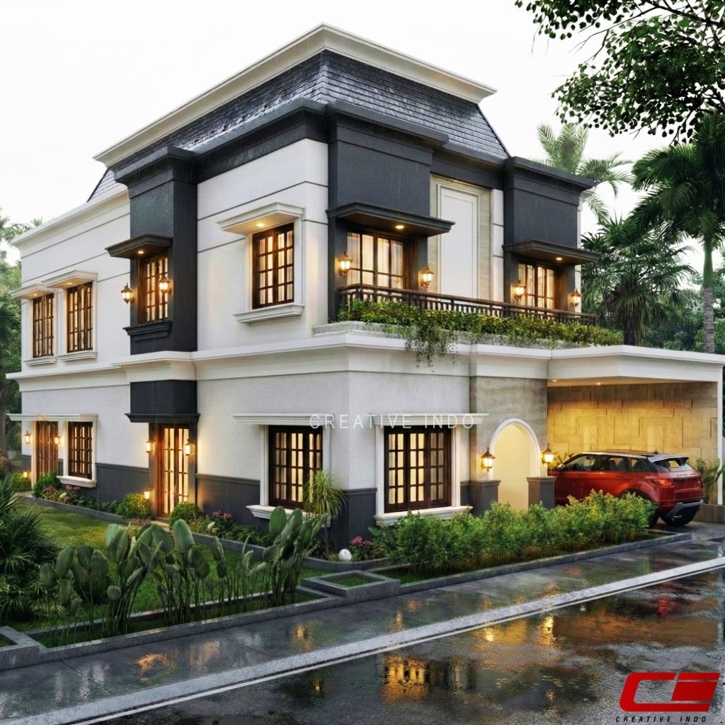 Desain Rumah Klasik Modern 2 Lantai 0005 oleh CV Creative Indo Arsitek