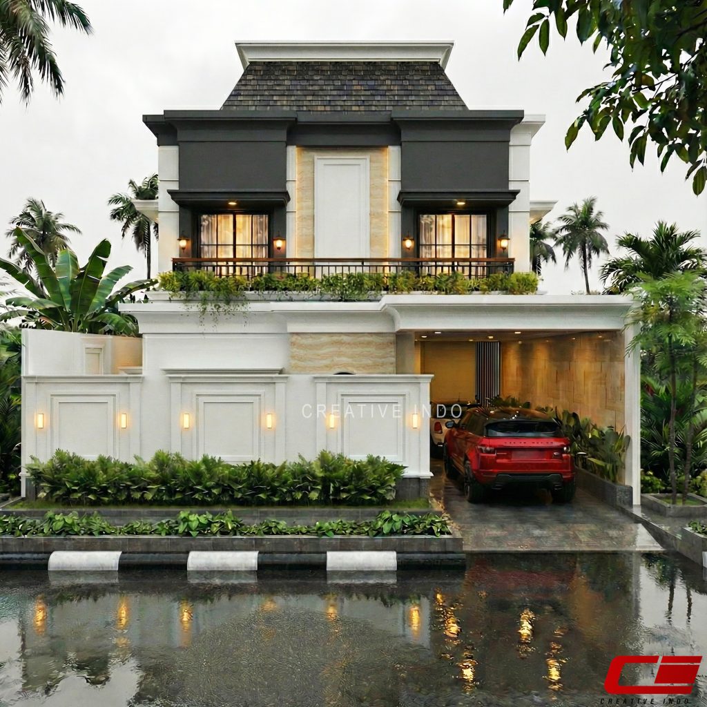 Desain Rumah Klasik Modern 2 Lantai 0006 oleh CV Creative Indo Arsitek