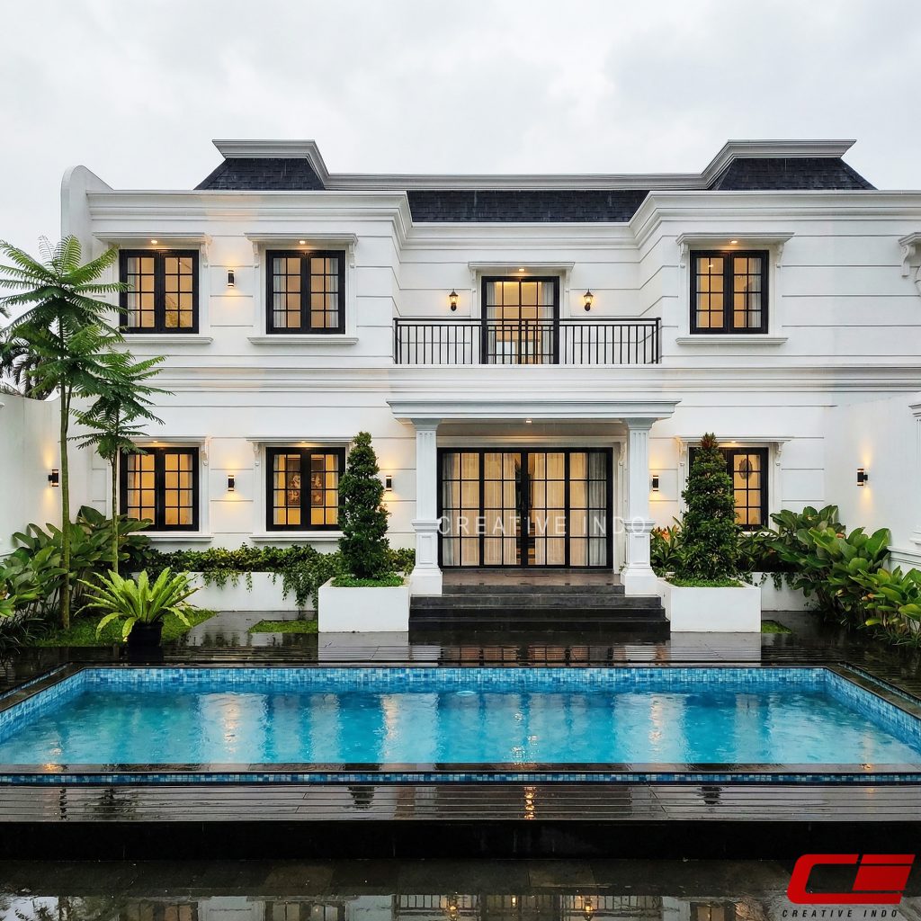 Desain Rumah Klasik Modern 2 Lantai 0050 oleh CV Creative Indo Arsitek