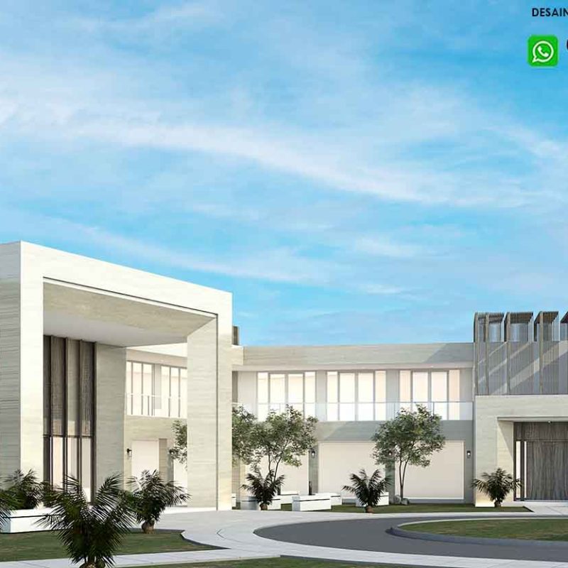 Desain sekolah minimalis modern.