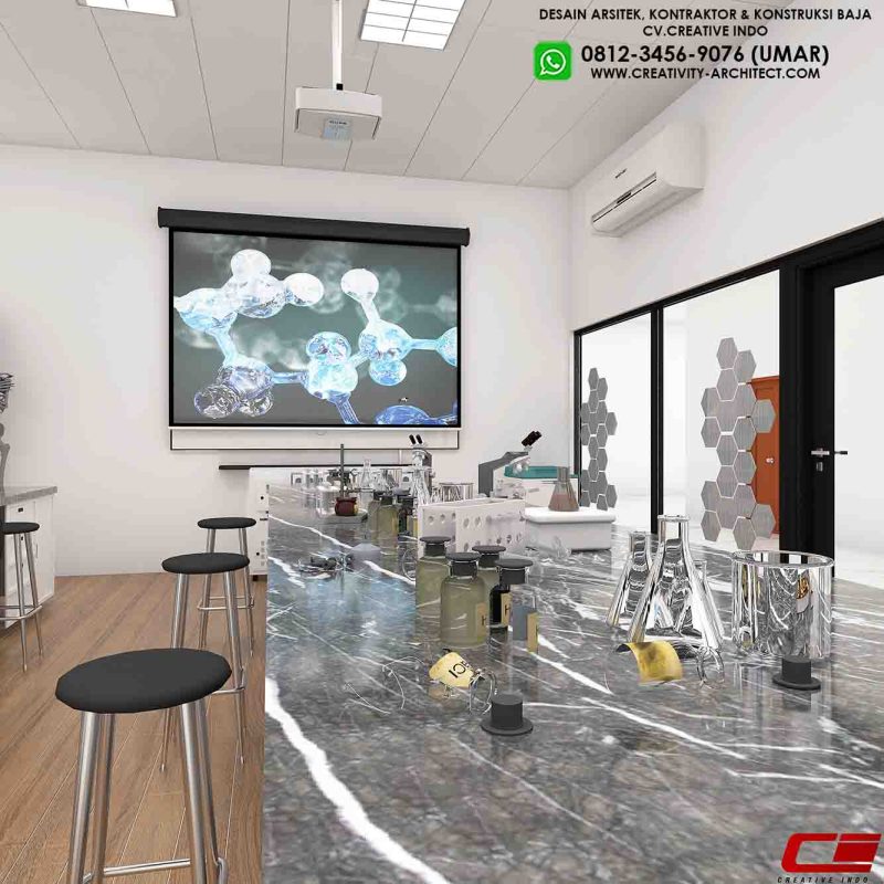 Desain sekolah modern ruang laboratorium