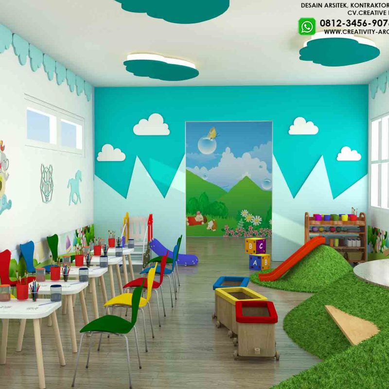 Desain sekolah ruang kelas TK modern
