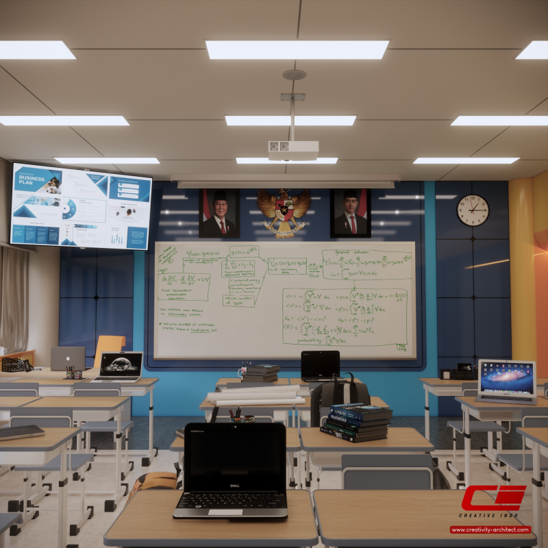 Desain sekolah ruang kelas modern minimalis untuk TK, SD, SMP, SMA 0004 oleh Creative Indo Arsitek